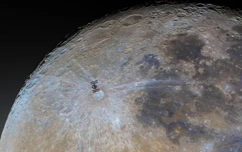 In one of the most rewarding shots of my career, I captured the International Space Station in conjunction with the 53-mile-wide Tycho crater on the moon. More details in the comments.