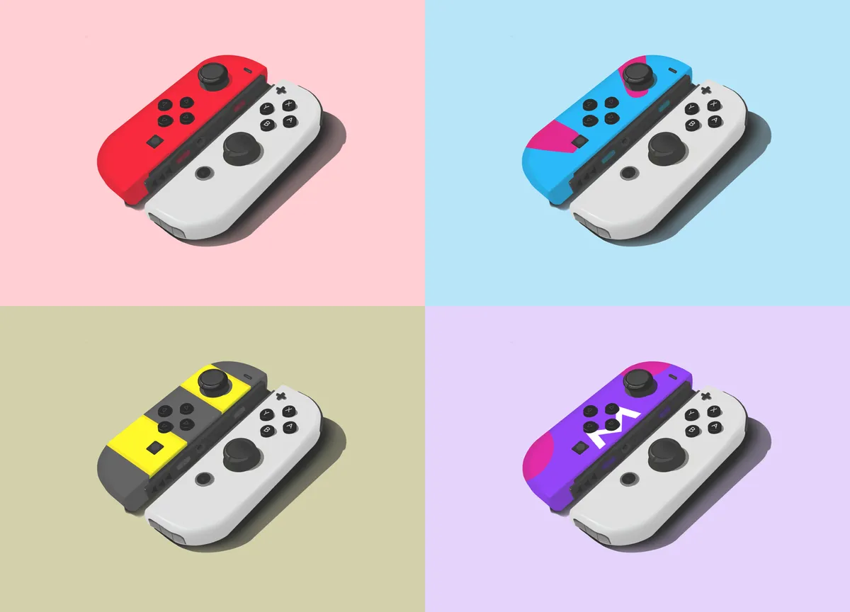 I drew and edited some pokéball themed joycons!