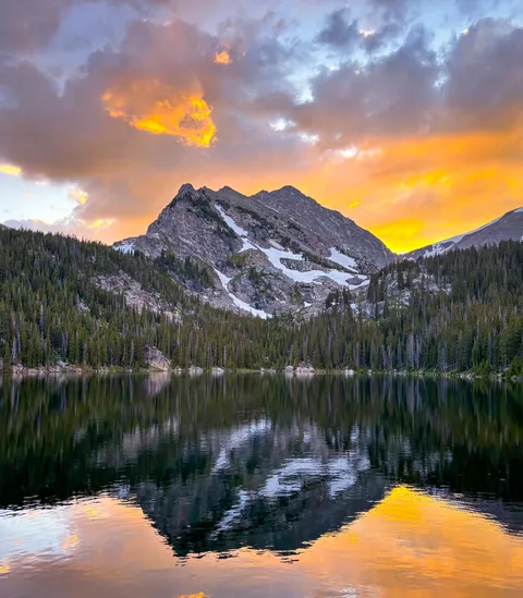 Sunset over an alpine lake in Colorado [4198 x 4801] (oc)
