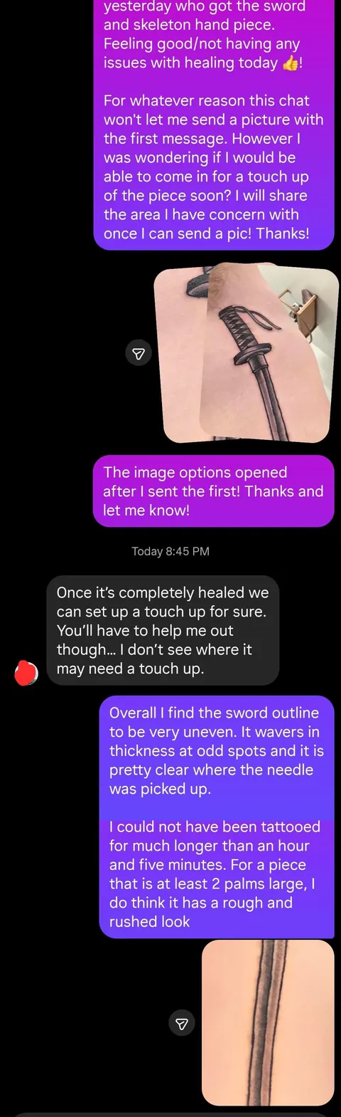 Question: Am I being gaslit by my tattoo artist? I feel like my new piece looks incredibly rushed.