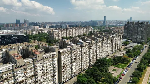 Some of the largest apartment buildings in Belgrade (Block 23, New Belgrade)