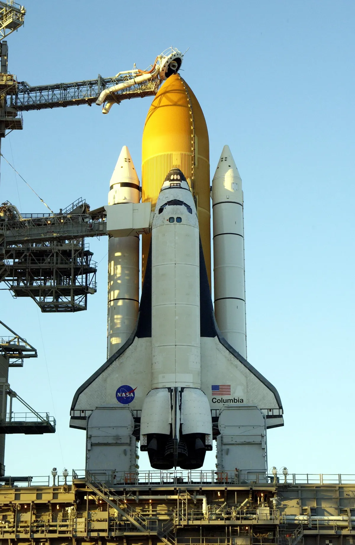 Tomorrow is the 17th anniversary of the final launch of Columbia, as a memorial I thought I would highlight a significant event in the STS-107 mission everyday until February 1, here is a picture of Columbia on the pad being readied for her final mission