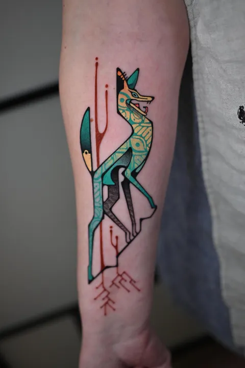 Coyote by me, Max Murphy at Living Lore Tattoo in Ellicott City, MD
