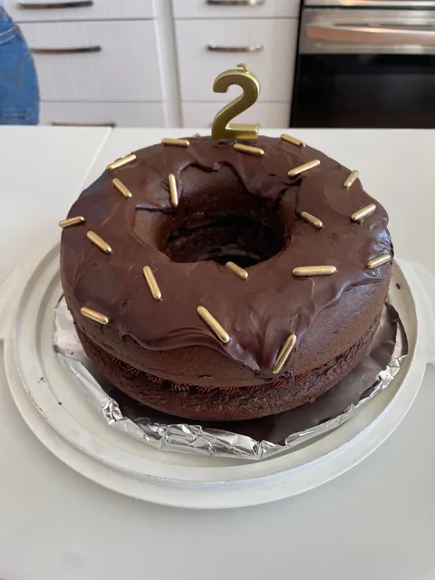 [homemade] donut birthday cakes
