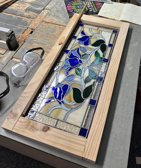 Stained glass transom window
