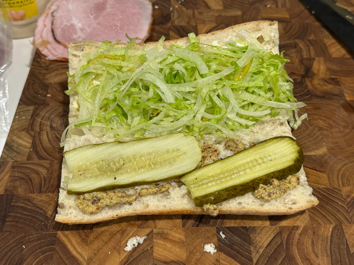 [homemade] salami, granny ham, baby swiss and other stuff.