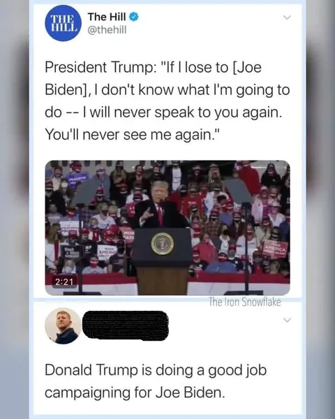 Well Done for campaiging for Biden.