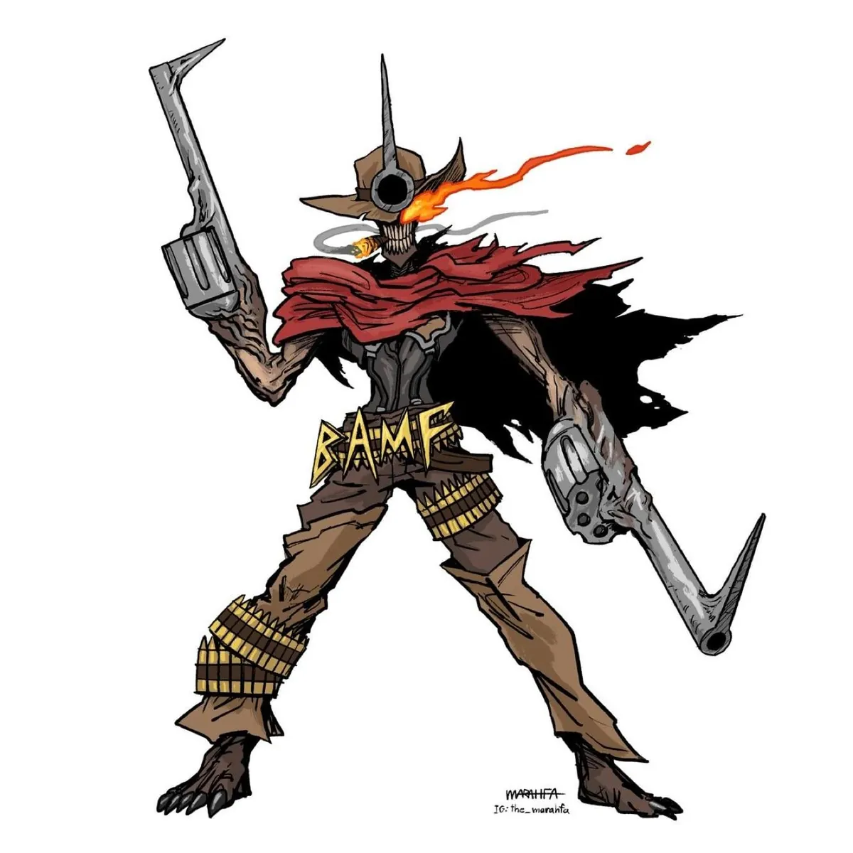 The Chainsaw Man x Overwatch designs by @the_marahfa