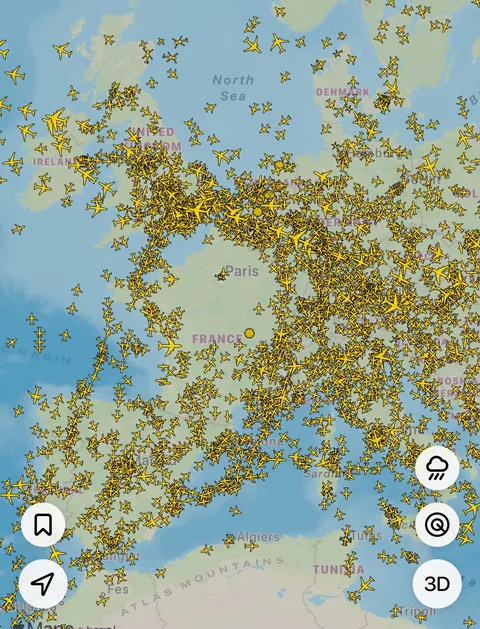 French airspace during the Opening Ceremony of the 2024 Olympics