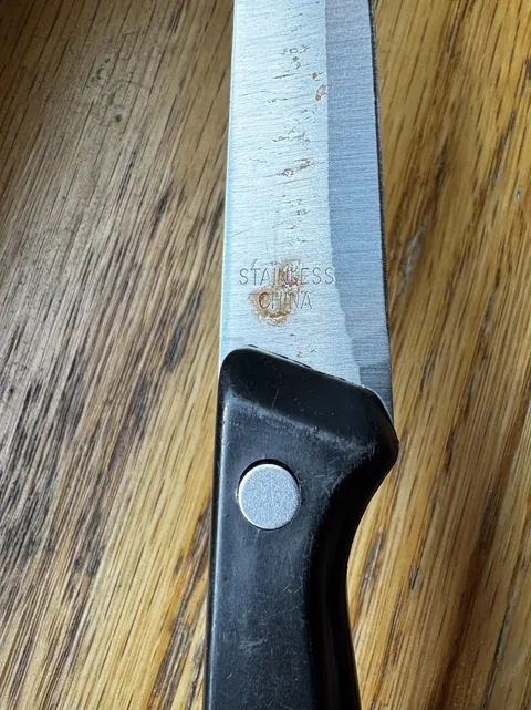 There’s a stain on my knife…right where it’s marked stainless.