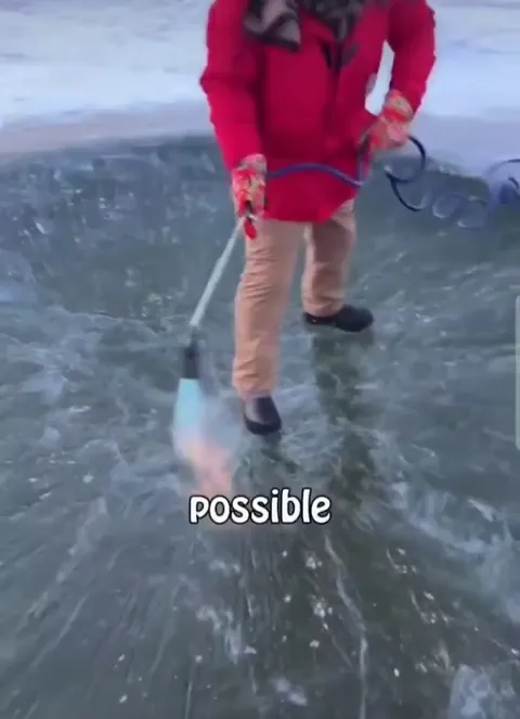 Making slippery pits in ice-holes for entertainment and the aftermath