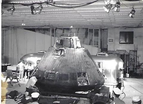 A picture my dad took of Apollo11 while serving his country aboard the U.S.S. Hornet.