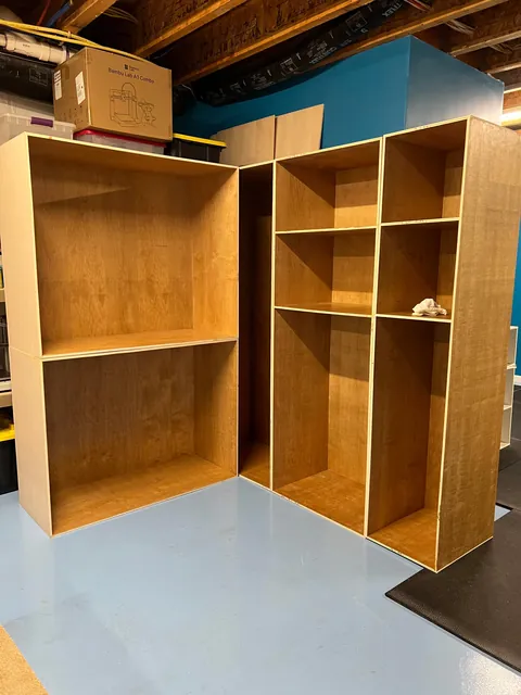 I made custom master closet built-ins with maple and maple plywood, LED lighting