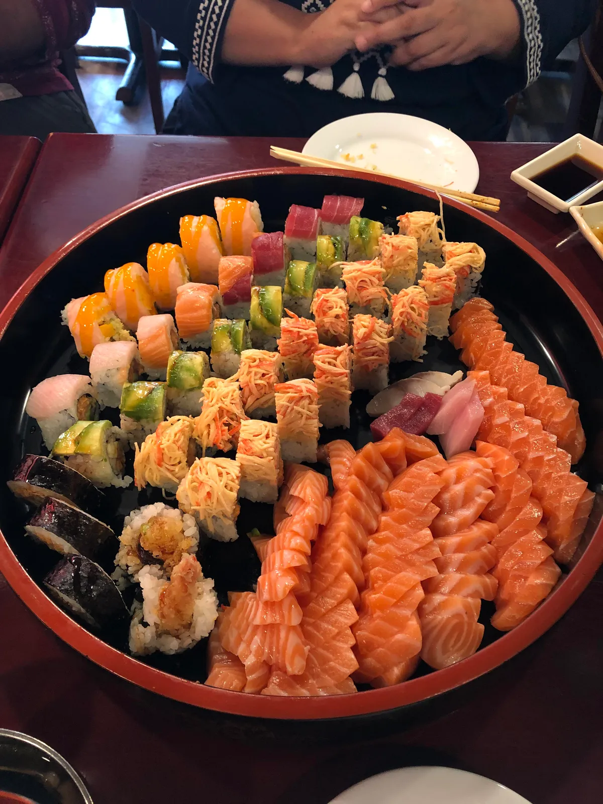 This sushi platter for lunch at an AYCE place [OC]