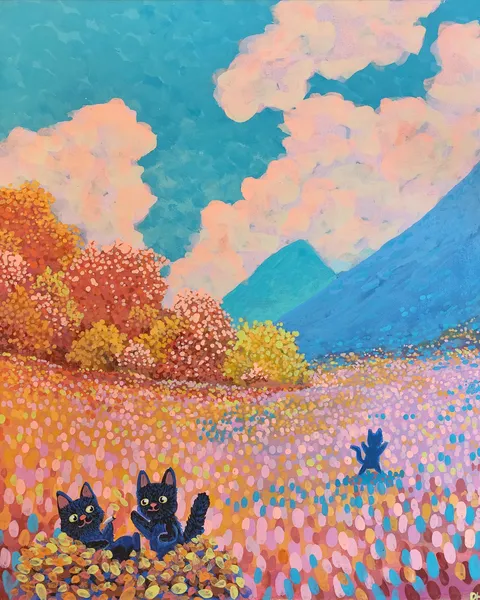 Autumn joy, suntmint, acrylic, 2024