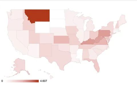 [OC] Capitol insurrection arrests per million people by state