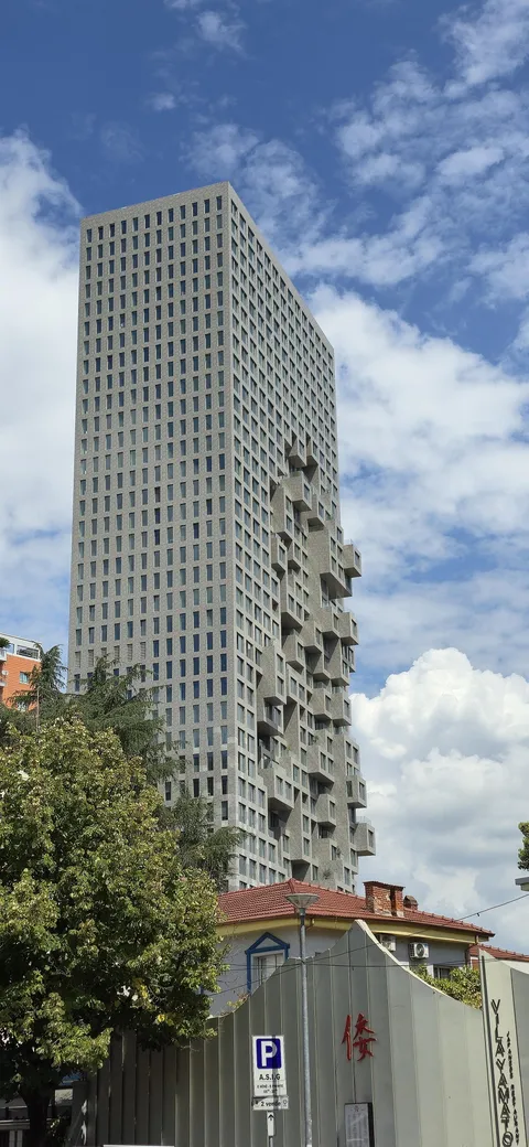 This building has glitched. Tirana, Albania [OC]