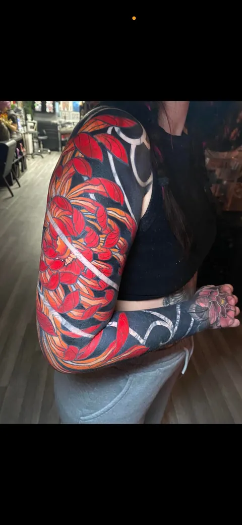 Arm sleeve cover up. One more session needed to complete. Tatum tats in Iowa city, Iowa