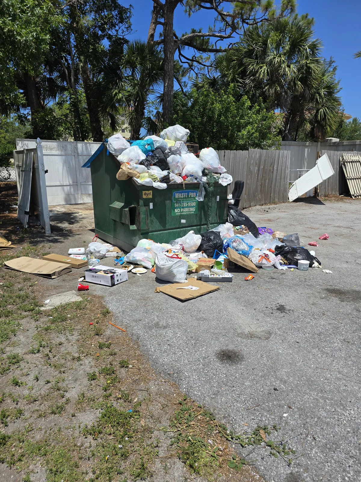 Apartment complex built new units, won't provide a second dumpster
