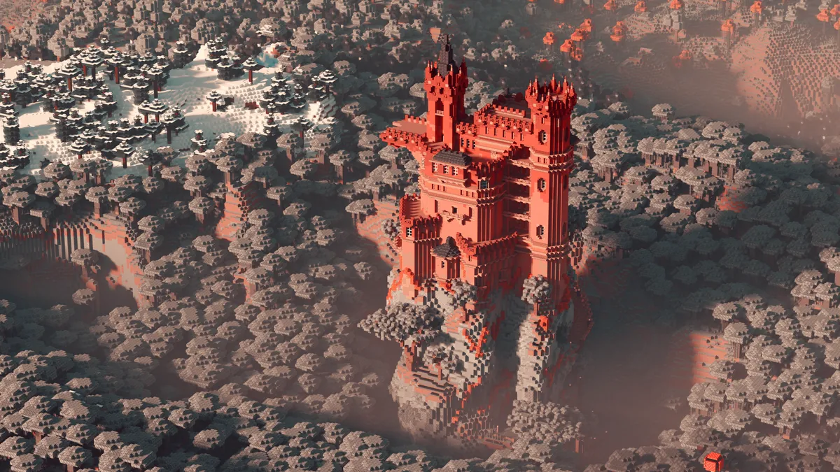 The RED Castle in Pale gardens