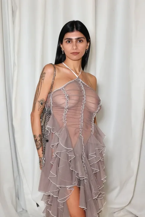 Mia Khalifa at the Ester Manas Womenswear Fall/Winter 2024-2025 show as part of Paris Fashion Week on February 27, 2024 in Paris, France.