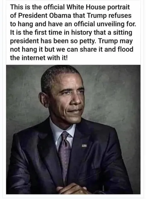 Good precedent actually because I’m fine with Biden not hanging a Trump portrait.