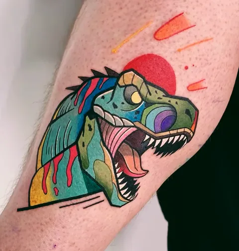 Techno-Rex by Hurjaesae at Hish Tattoo, Melbourne Australia