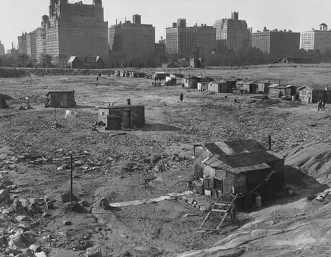New York City's Central Park during the Great Depression,  1933