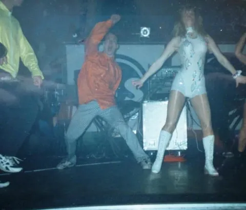 Wife dancing with Ultrasonic at a rave in 1995
