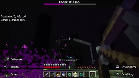 My friend killed the ender dragon with a mace