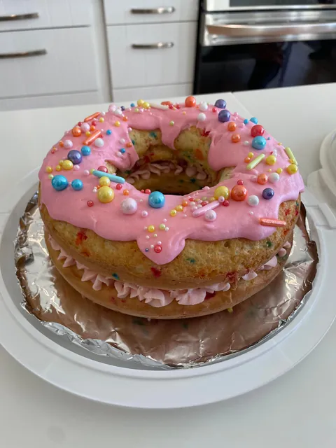 [homemade] donut birthday cakes