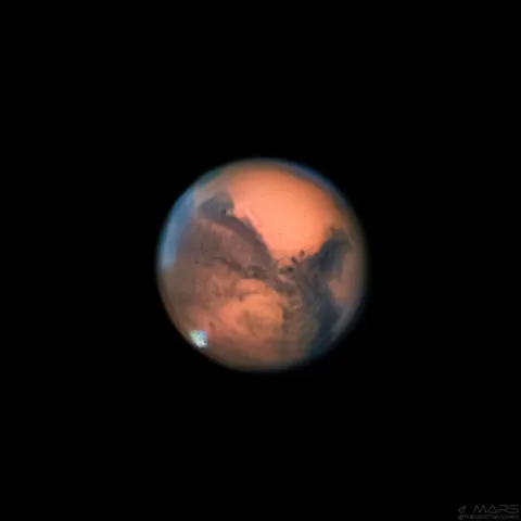 Took my personal best shot of Mars this week with a backyard telescope, after waiting 2 years for the perfect celestial alignment. [OC]