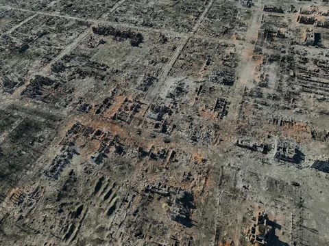 The ruins of Vovchansk, Ukraine. 18000 inhabitants used to live here