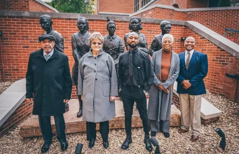 My school unveiled the new statues to honor the first 5 black students during integration in the late 1950s