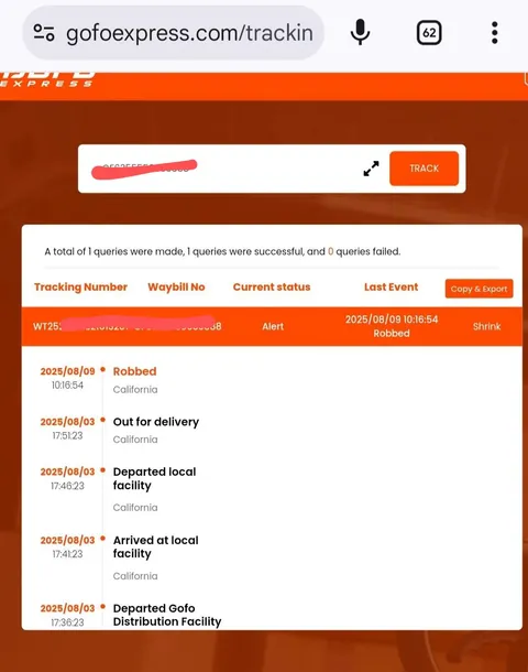 This might be the funniest tracking info I’ve ever seen.