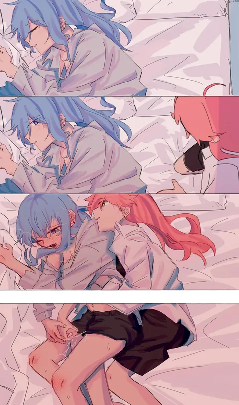 When you're sleeping peacefully but your girlfriend has other plans (hanbaagaakunkan) [Hololive]