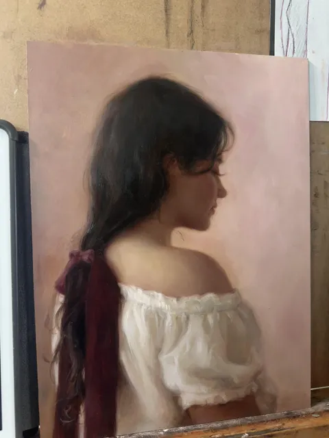 “Please Be Kind To Me”, Tina Figarelli, Oil on panel, 2024