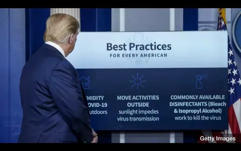 Photographer captures the exact moment Trump comes up with the idea of injecting patients with Lysol