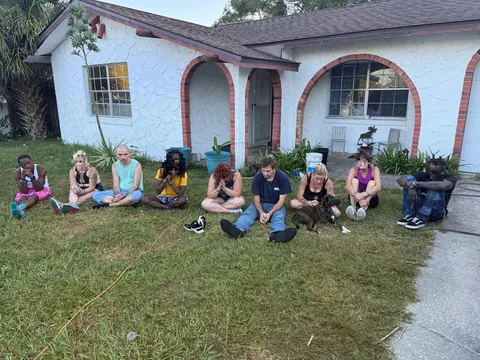 Florida drug house bust. They blurred the dogs face.