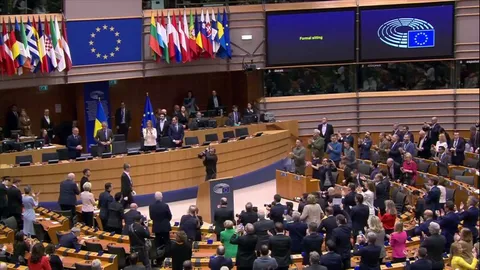 President Zelensky Almost brought to tears in the EU Parliament
