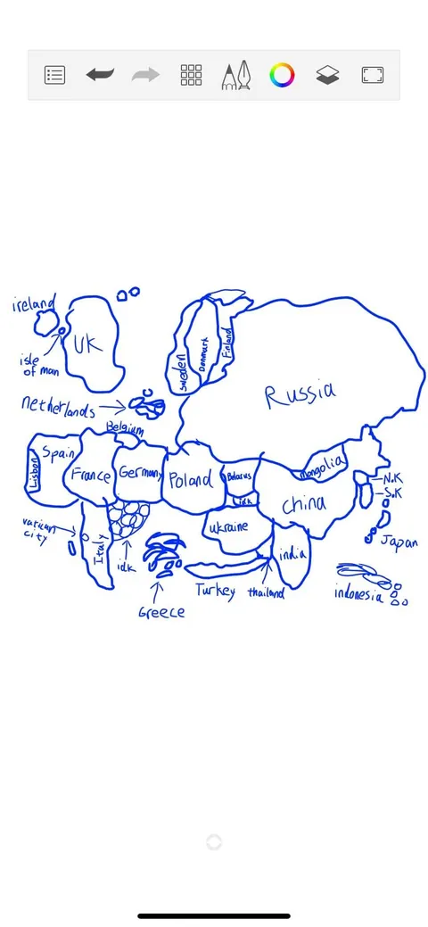 Guess which country I am from based on how well I drew the world map from memory