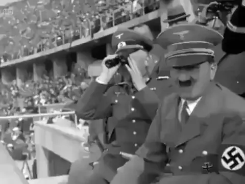 Hitler watching 1936 Olympics high on dexamphetamine.