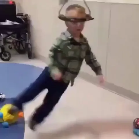 What you seeing is Halo gravity traction the treatment for severe cases of scoliosis