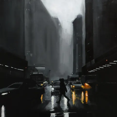 ''Night'', oil painting, Holipher, 2023