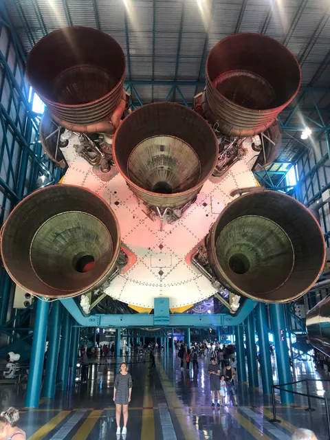 Thrusters of the Saturn V at the Kennedy Space Center. Featuring me for scale