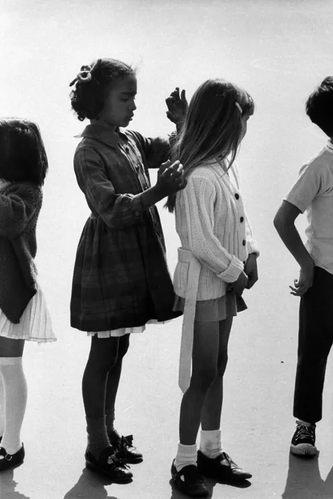 Children at Leapwood Elementary School, Los Angeles, California, 1970.