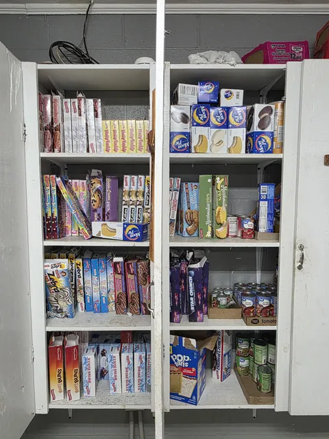 My roommates snack cabinet.