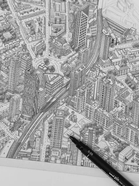 London in 0.03mm ✍️