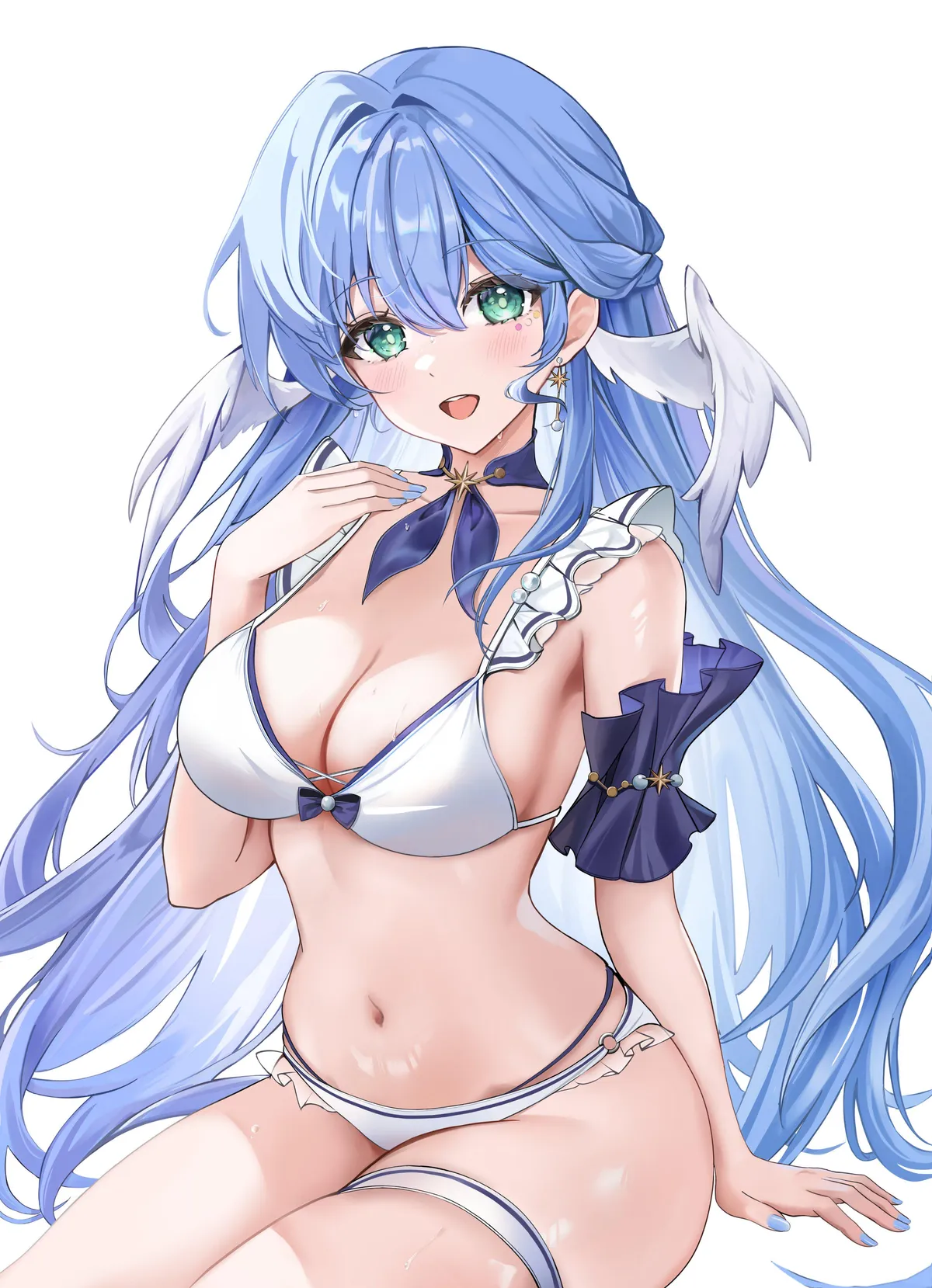 Robin in a cute swimsuit