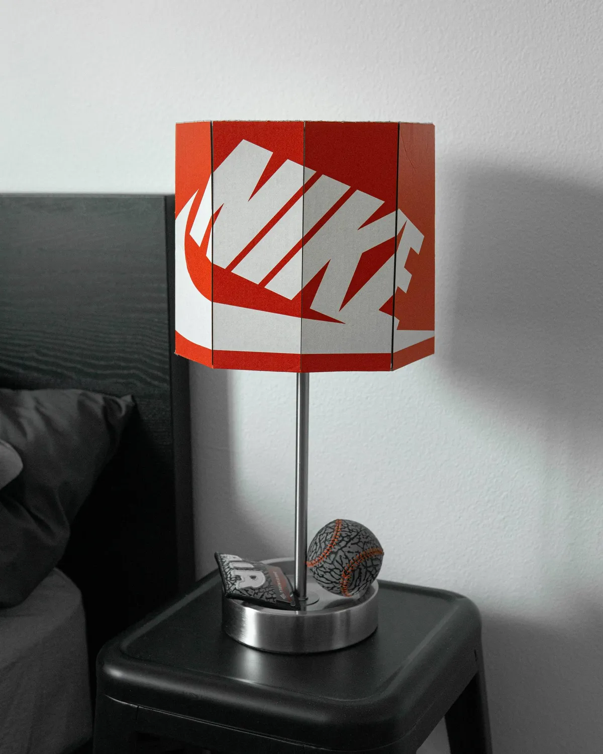 I Made a Lampshade from a Nike Shoe box.